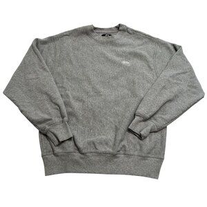 Stussy Stock Logo Crewneck Sweatshirt in Grey Heather